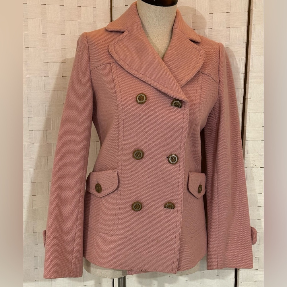 Elegant Pink Double Breasted Coat Blazer Jacket Size Small - Picture 6 of 12